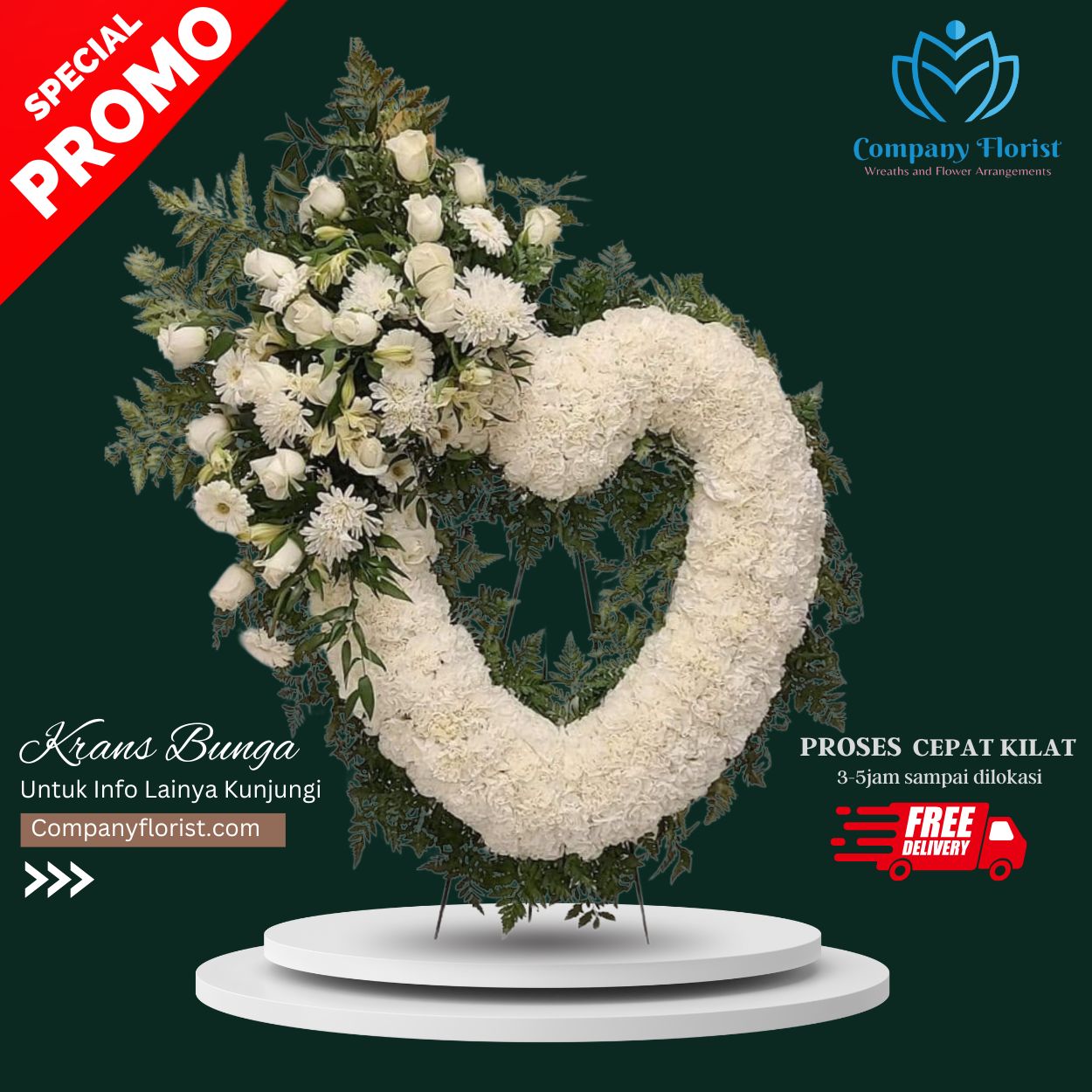 Standing Flowers Love Premium – Dekorasi Romantis Eksklusif – Company Florist
